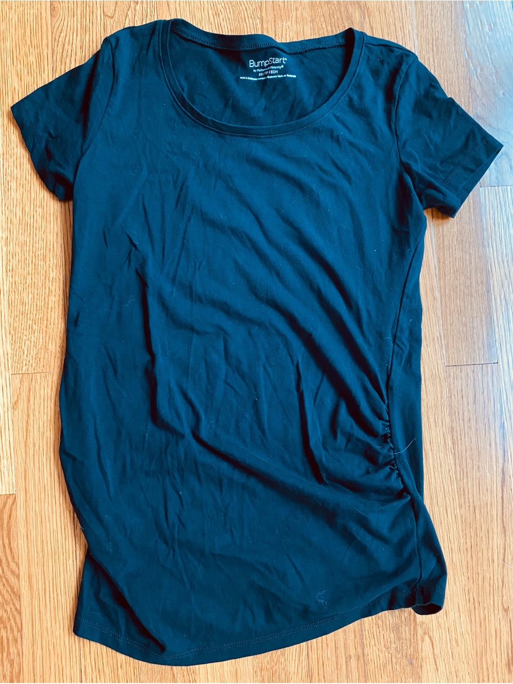 BumpStart Black Short Sleeve Scoop Neck Maternity Tee